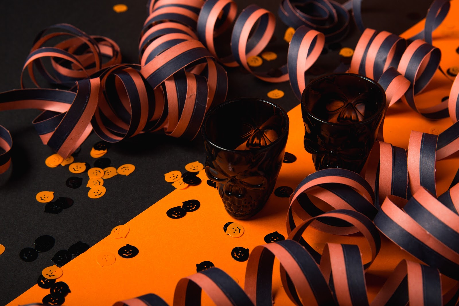 shot glasses with halloween decorations